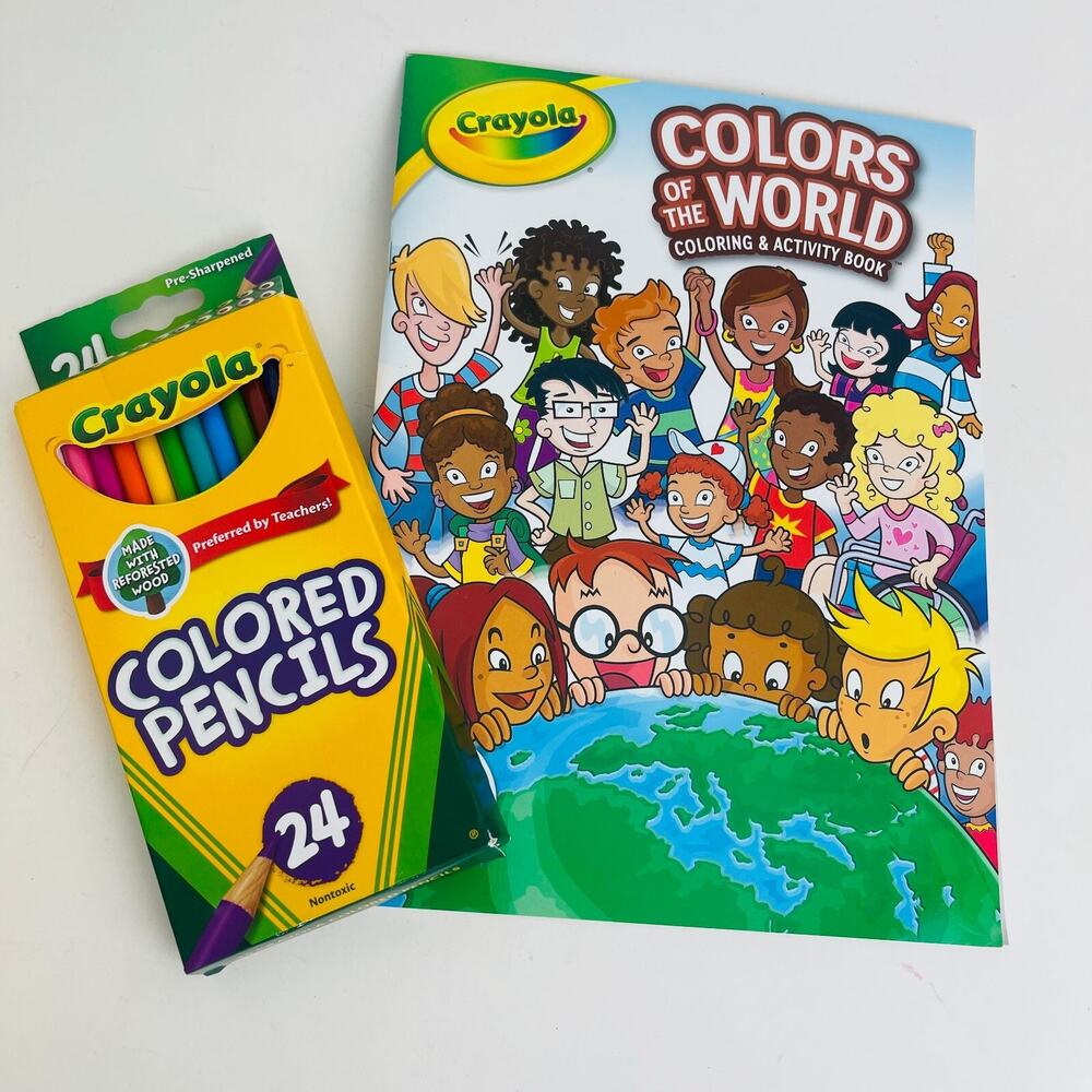 Crayola Colors of the World Coloring & Activity book and Colored Pencils 24 Pack